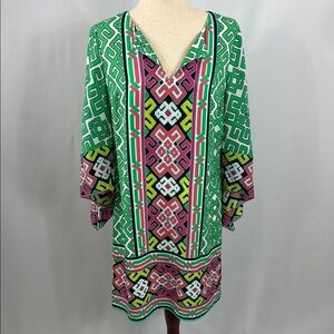 Crown & Ivy Vibrant Geometric Pattern Dress, Size 6